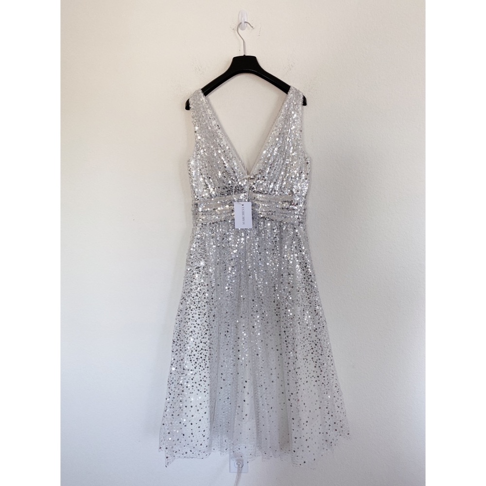 Marchesa Notte Degrade sequin gown tea length - Picture 11 of 14